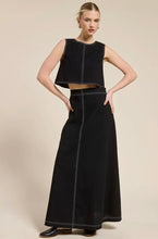Load image into Gallery viewer, Contrast Stitch Linen Two Piece Set