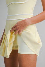 Load image into Gallery viewer, Scuba Contrast Trim Strappy Pleated Skort Dress