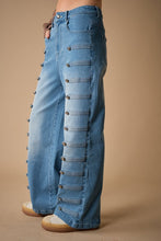 Load image into Gallery viewer, Napoleon Button Wide Leg Jeans
