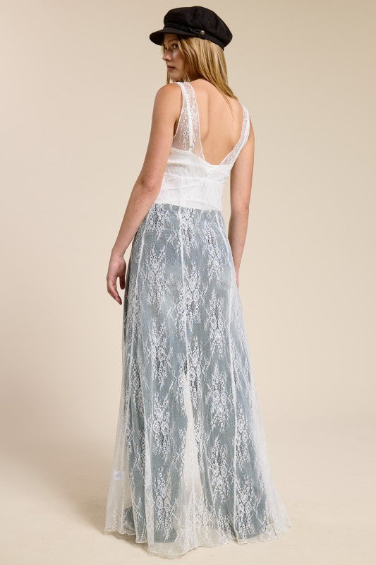 Sheer Lace Dress with Bodysuit