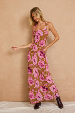 Load image into Gallery viewer, Sepia Petals Drape Detail Maxi Dress