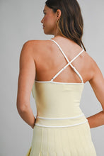 Load image into Gallery viewer, Scuba Contrast Trim Strappy Pleated Skort Dress