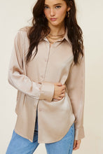 Load image into Gallery viewer, Satin Button Down Long Sleeve Blouse