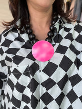 Load image into Gallery viewer, Wooden Black And Neon Disk Necklace