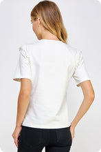 Load image into Gallery viewer, Pearl and Lace Embellished Short Sleeve Tee