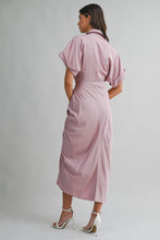 Load image into Gallery viewer, Short Sleeve Midi Tied Detailed Dress