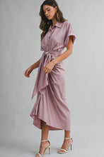 Load image into Gallery viewer, Short Sleeve Midi Tied Detailed Dress