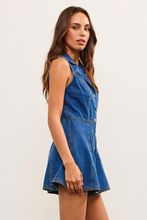 Load image into Gallery viewer, Collar Denim Romper
