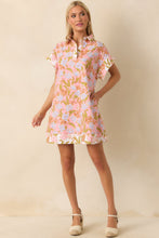 Load image into Gallery viewer, Floral Print Block Shirt Dress