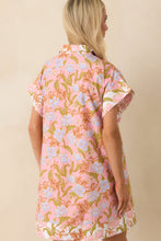 Load image into Gallery viewer, Floral Print Block Shirt Dress