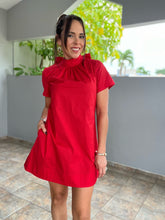 Load image into Gallery viewer, Back Bow Tie Mini Dress