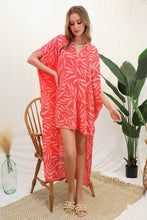 Load image into Gallery viewer, Lanai Leaf High Low Caftan Dress