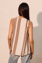 Load image into Gallery viewer, Siena Stripe Front Tucked Top