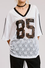 Load image into Gallery viewer, Jersey Top Contrast Lace