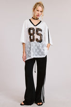 Load image into Gallery viewer, Jersey Top Contrast Lace