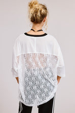 Load image into Gallery viewer, Jersey Top Contrast Lace