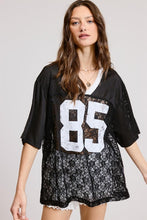 Load image into Gallery viewer, Jersey Top Contrast Lace