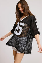 Load image into Gallery viewer, Jersey Top Contrast Lace