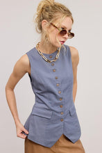 Load image into Gallery viewer, Tailored Long-line Buttoned Vest