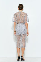 Load image into Gallery viewer, Short Sleeve Sequin Embroidered Mesh Top