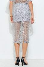 Load image into Gallery viewer, Sequin Embroidered Mesh Midi Skirt