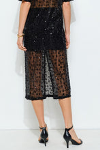 Load image into Gallery viewer, Sequin Embroidered Mesh Midi Skirt