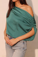 Load image into Gallery viewer, Silk Asymmetrical Drawstring Top