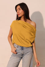 Load image into Gallery viewer, Silk Asymmetrical Drawstring Top