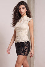 Load image into Gallery viewer, Mandarin Collar and Frog Closure Front Lace Top