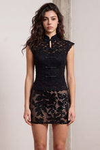 Load image into Gallery viewer, Mandarin Collar and Frog Closure Front Lace Top