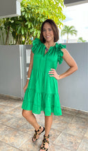 Load image into Gallery viewer, Emerald Flutter Sleeve Dress