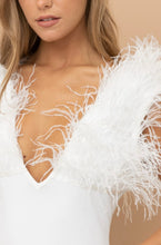 Load image into Gallery viewer, Deep V Feather Bodysuit
