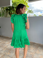 Load image into Gallery viewer, Emerald Flutter Sleeve Dress