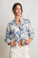 Load image into Gallery viewer, Coastline Printed Tie Front Shirt
