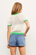 Load image into Gallery viewer, Short Sleeve Sweater Ringer Top
