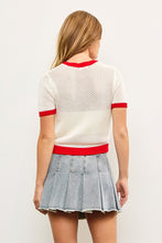 Load image into Gallery viewer, Short Sleeve Sweater Ringer Top
