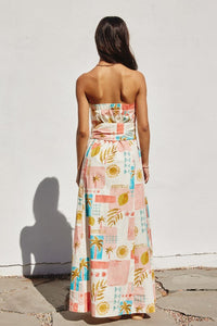 Amalfi Coast  Rattan Belt Maxi Dress