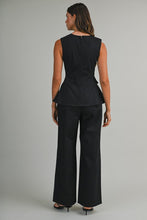 Load image into Gallery viewer, Sleeveless Peplum Top and Straight Pant Set
