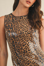 Load image into Gallery viewer, Leopard Sequin Mini Dress
