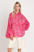 Load image into Gallery viewer, Abstract Brushstroke Voluminous Sleeve Blouse
