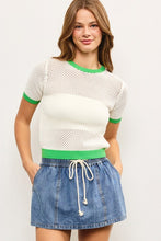 Load image into Gallery viewer, Short Sleeve Sweater Ringer Top
