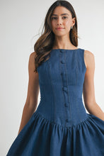 Load image into Gallery viewer, Denim Button Front Mini Dress
