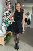 Load image into Gallery viewer, Bubble Hem Buttoned Mini Dress
