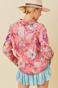 Multi Sequin Floral Shirt