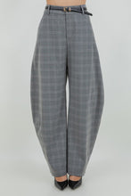 Load image into Gallery viewer, Structure Woven Plaid Barrel Trousers
