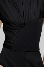 Load image into Gallery viewer, Mesh and Knitted Top with Shoulder Pads
