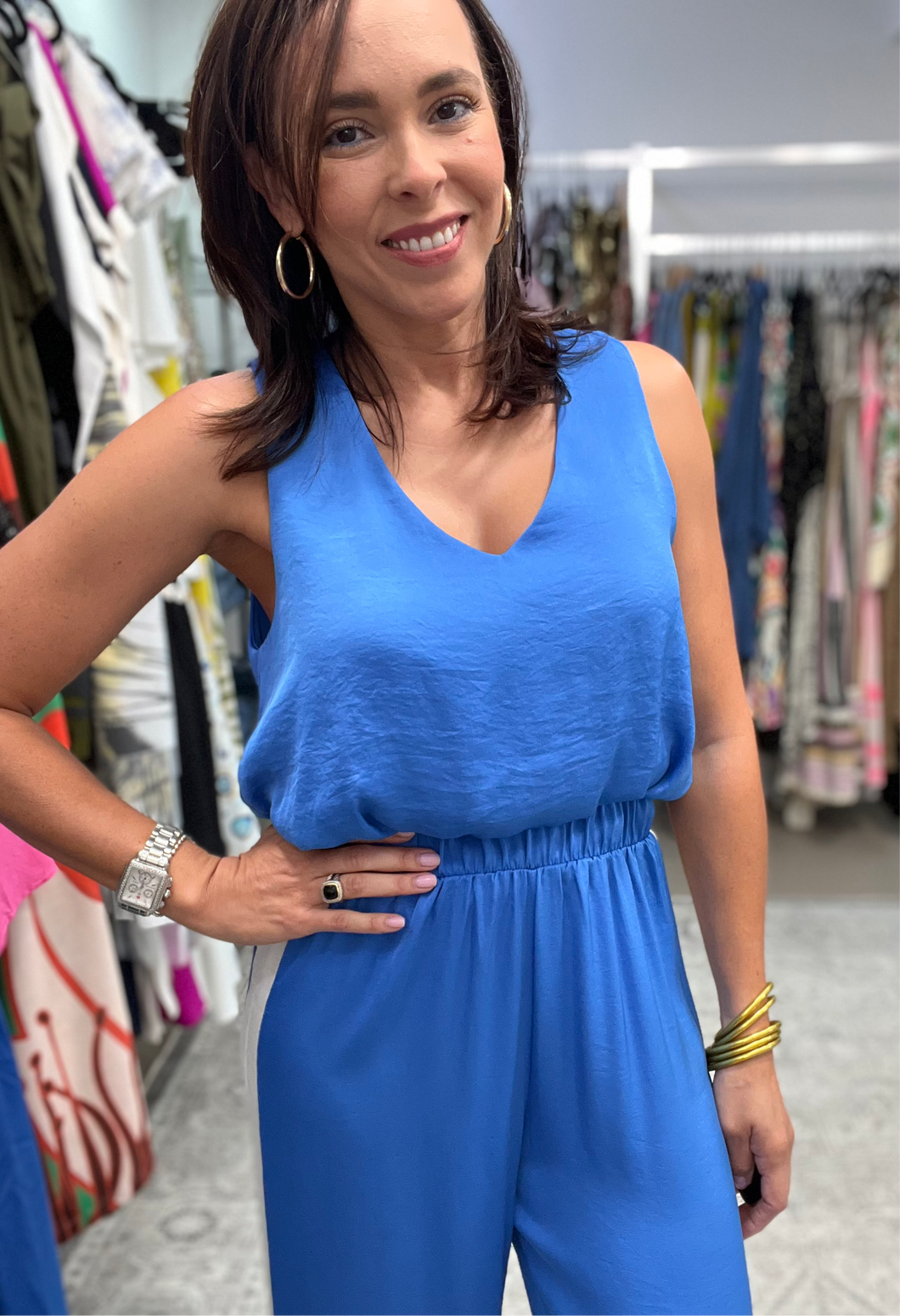 Silk V-Neck Crop Top