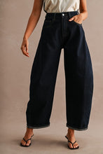 Load image into Gallery viewer, High Waisted Contrast Stitching Barrel Jean
