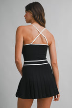 Load image into Gallery viewer, Scuba Contrast Trim Strappy Pleated Skort Dress
