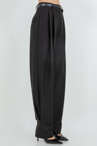Pleated Trousers With Tapered Leg Opening